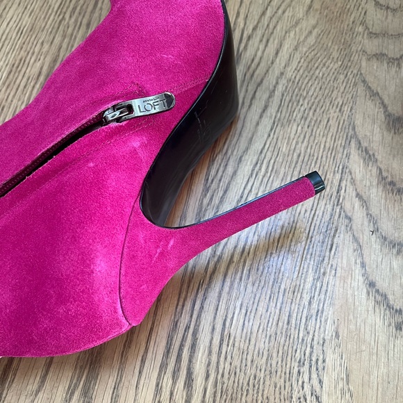 Loft Barbie Pink Suede Heeled Bootie - Ellie Bootie NWOT - Picture 4 of 7